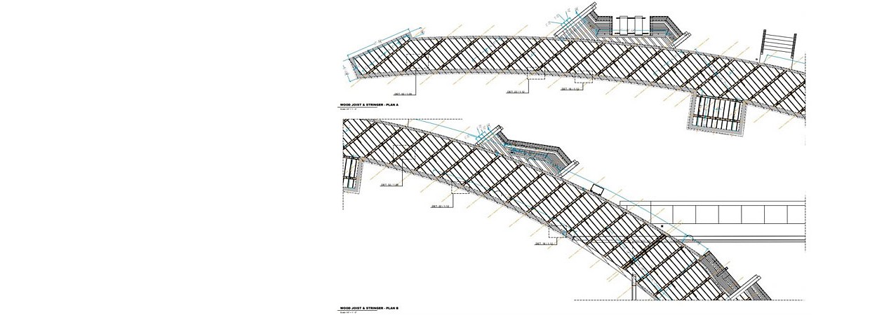 Shop drawings for the wood decking and cladding for waterfront construction project