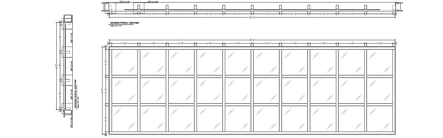 Aluminum frame windows shop drawings