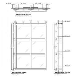 Aluminum frame windows shop drawings