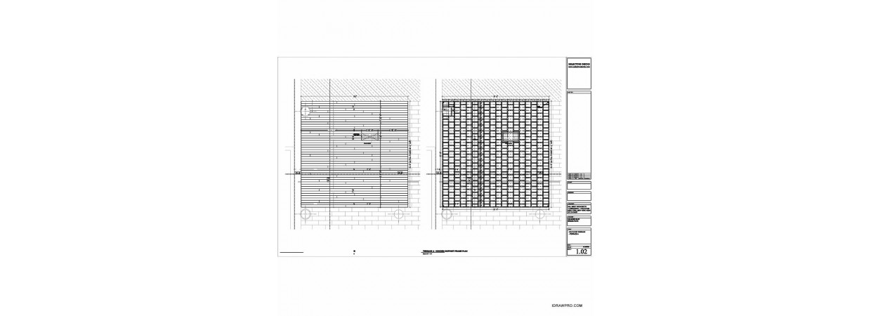 IPE wood decking and support frame shop drawings 